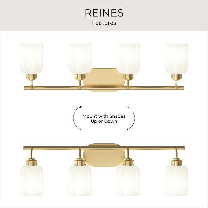 Progress Lighting - P300580-191 - Four Light Bath Vanity - Reines - Brushed Gold