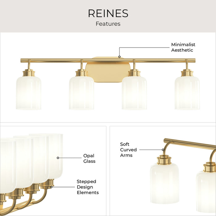 Progress Lighting - P300580-191 - Four Light Bath Vanity - Reines - Brushed Gold