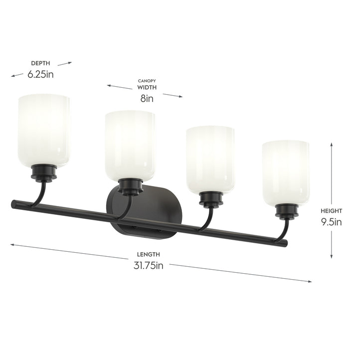 Progress Lighting - P300580-31M - Four Light Bath Vanity - Reines - Matte Black