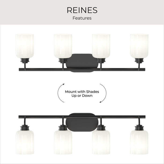 Progress Lighting - P300580-31M - Four Light Bath Vanity - Reines - Matte Black