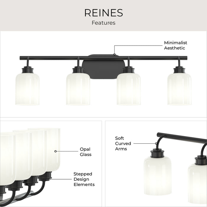 Progress Lighting - P300580-31M - Four Light Bath Vanity - Reines - Matte Black