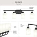 Progress Lighting - P300580-31M - Four Light Bath Vanity - Reines - Matte Black
