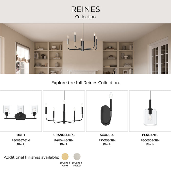 Progress Lighting - P300580-31M - Four Light Bath Vanity - Reines - Matte Black