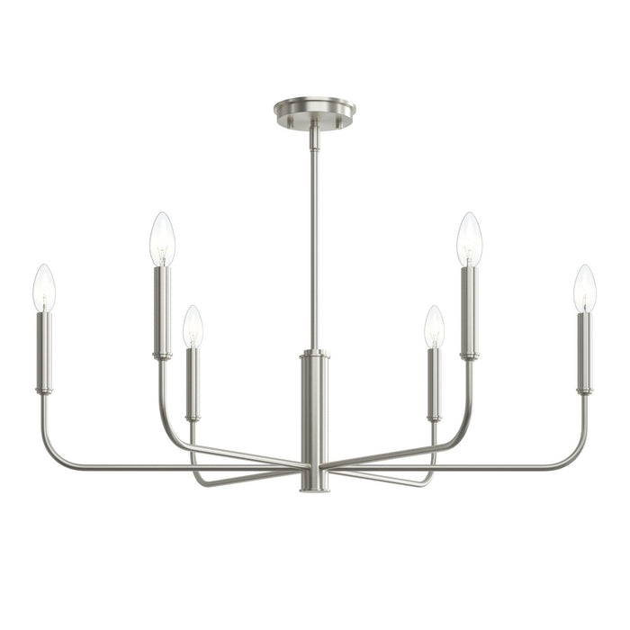 Progress Lighting - P400448-009 - Six Light Chandelier - Reines - Brushed Nickel