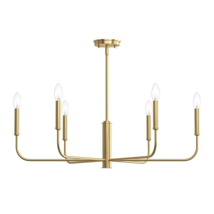 Progress Lighting - P400448-191 - Six Light Chandelier - Reines - Brushed Gold