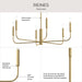Progress Lighting - P400448-191 - Six Light Chandelier - Reines - Brushed Gold