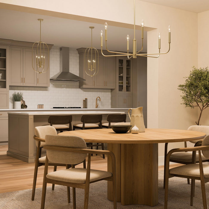 Progress Lighting - P400448-191 - Six Light Chandelier - Reines - Brushed Gold