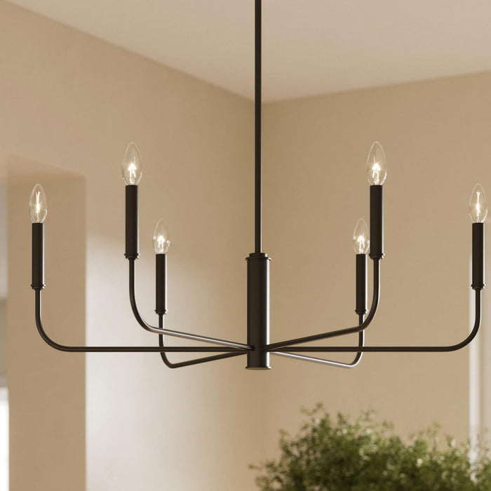 Progress Lighting - P400448-31M - Six Light Chandelier - Reines - Matte Black