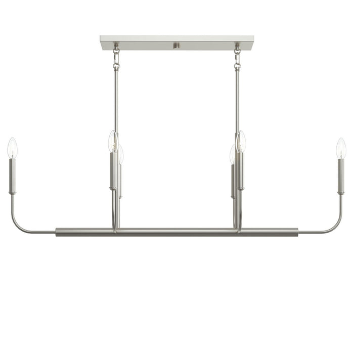 Progress Lighting - P400450-009 - Six Light Linear Chandelier - Reines - Brushed Nickel