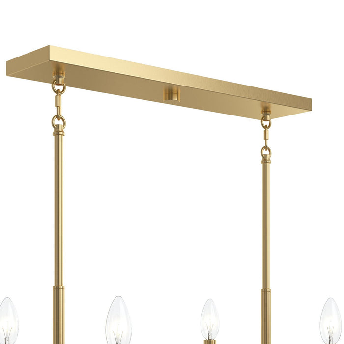 Progress Lighting - P400450-191 - Six Light Linear Chandelier - Reines - Brushed Gold