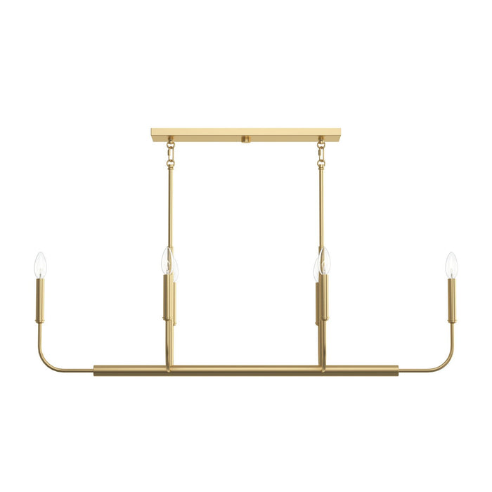 Progress Lighting - P400450-191 - Six Light Linear Chandelier - Reines - Brushed Gold