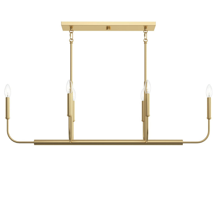 Progress Lighting - P400450-191 - Six Light Linear Chandelier - Reines - Brushed Gold