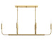 Progress Lighting - P400450-191 - Six Light Linear Chandelier - Reines - Brushed Gold