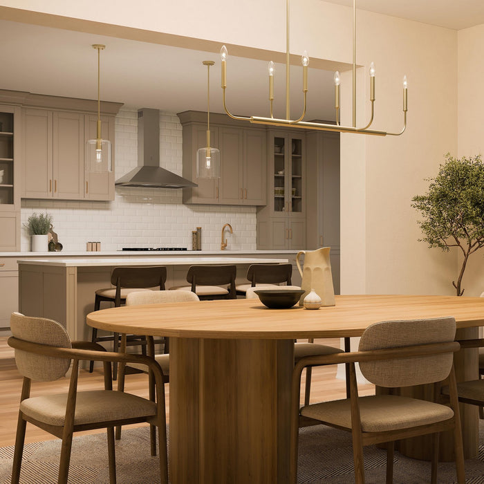 Progress Lighting - P400450-191 - Six Light Linear Chandelier - Reines - Brushed Gold