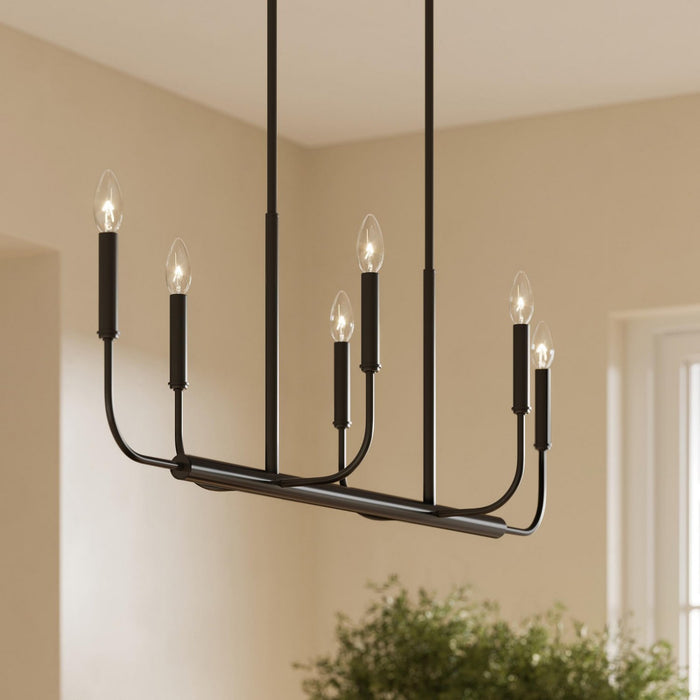Progress Lighting - P400450-31M - Six Light Linear Chandelier - Reines - Matte Black