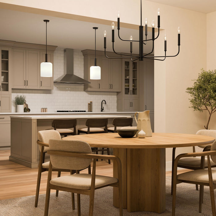 Progress Lighting - P400449-31M - Nine Light Chandelier - Reines - Matte Black