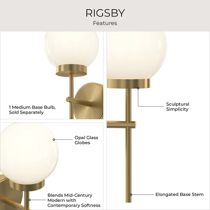 Progress Lighting - P710157-191 - One Light Wall Sconce - Rigsby - Brushed Gold