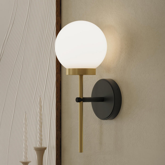 Progress Lighting - P710157-319 - One Light Wall Sconce - Rigsby - Matte Black and Brushed Gold