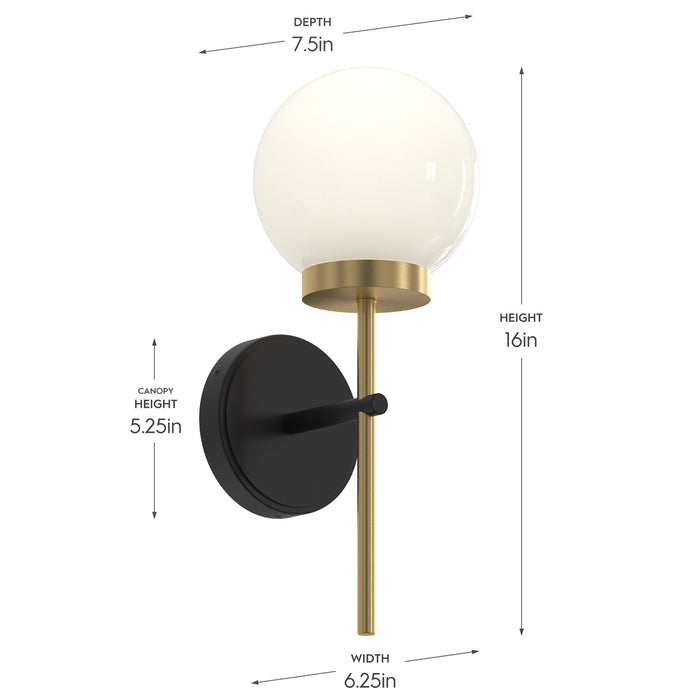 Progress Lighting - P710157-319 - One Light Wall Sconce - Rigsby - Matte Black and Brushed Gold