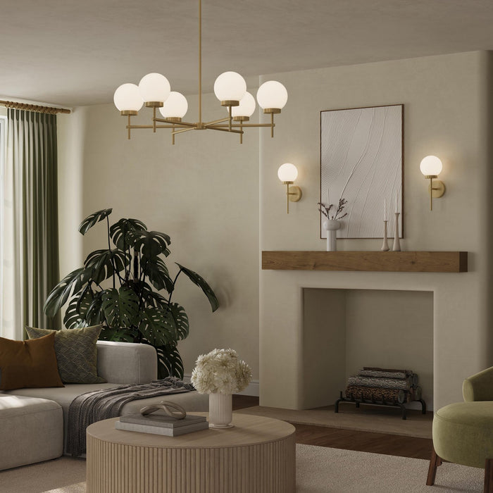 Progress Lighting - P400469-191 - Six Light Chandelier - Rigsby - Brushed Gold