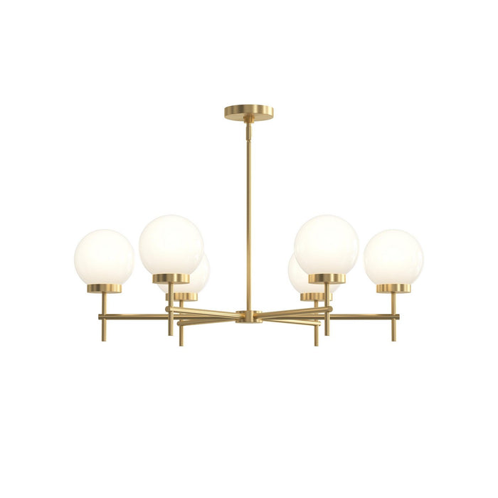 Progress Lighting - P400469-191 - Six Light Chandelier - Rigsby - Brushed Gold