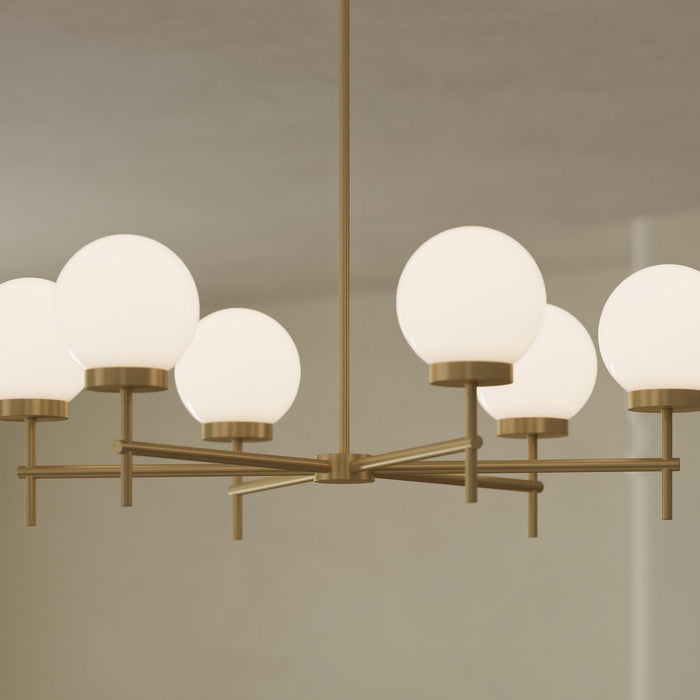 Progress Lighting - P400469-191 - Six Light Chandelier - Rigsby - Brushed Gold