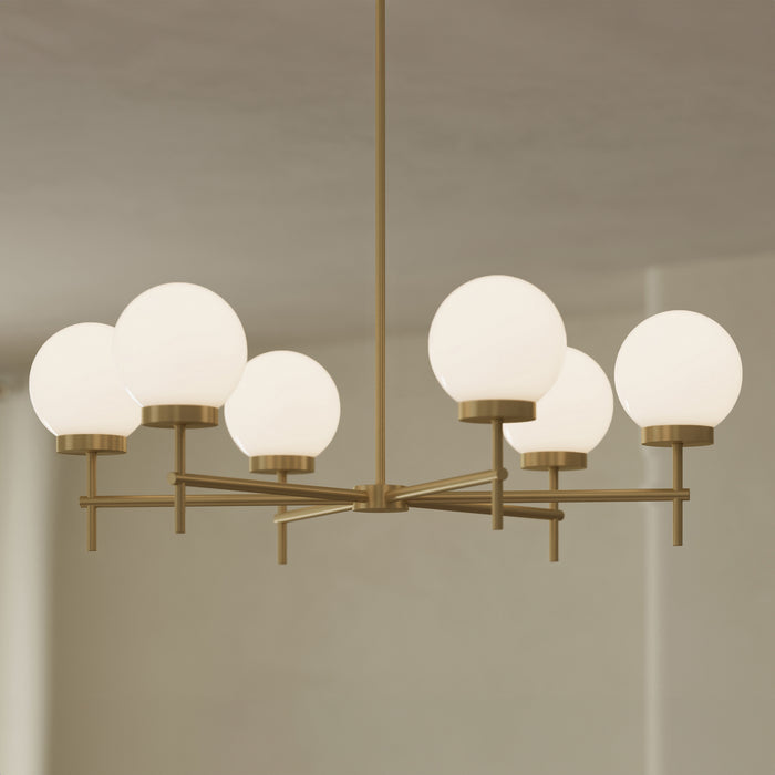 Progress Lighting - P400469-191 - Six Light Chandelier - Rigsby - Brushed Gold