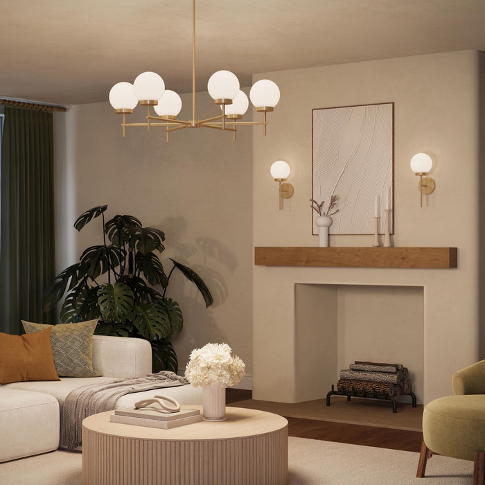 Progress Lighting - P400469-191 - Six Light Chandelier - Rigsby - Brushed Gold