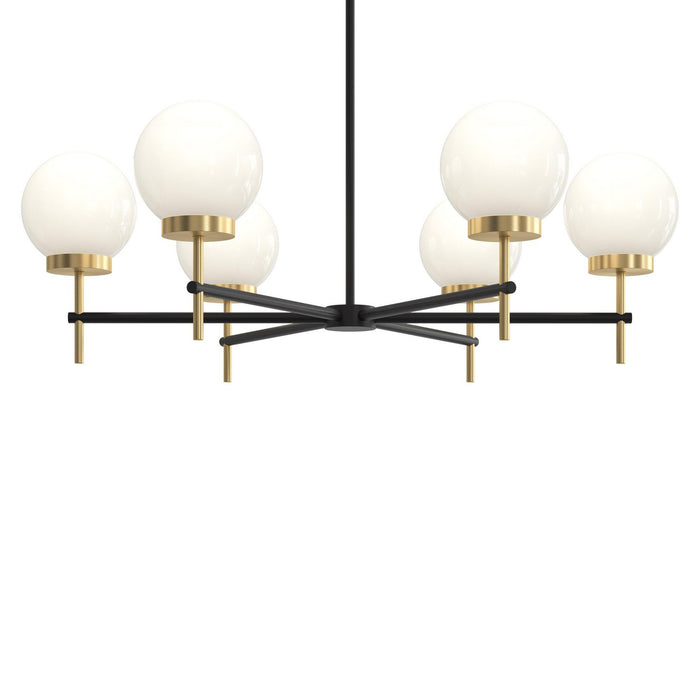 Progress Lighting - P400469-319 - Six Light Chandelier - Rigsby - Matte Black and Brushed Gold