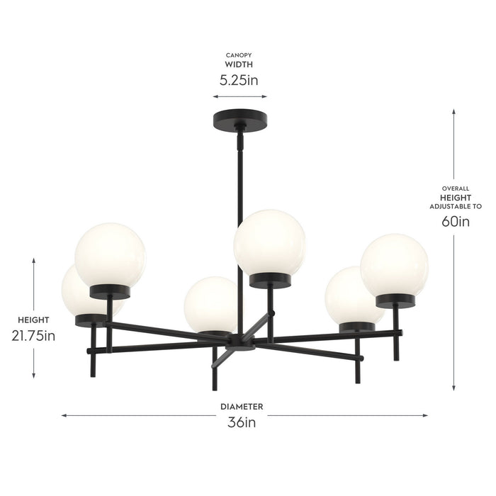 Progress Lighting - P400469-31M - Six Light Chandelier - Rigsby - Matte Black