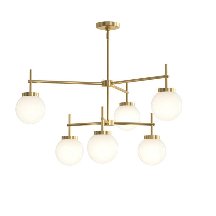 Progress Lighting - P400470-191 - Six Light Chandelier - Rigsby - Brushed Gold