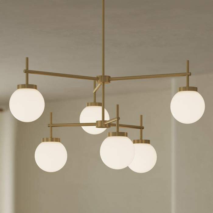 Progress Lighting - P400470-191 - Six Light Chandelier - Rigsby - Brushed Gold