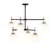Progress Lighting - P400470-319 - Six Light Chandelier - Rigsby - Matte Black and Brushed Gold