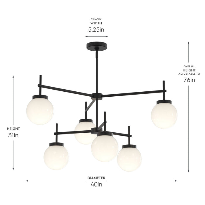 Progress Lighting - P400470-31M - Six Light Chandelier - Rigsby - Matte Black