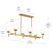 Progress Lighting - P400471-191 - Six Light Linear Chandelier - Rigsby - Brushed Gold