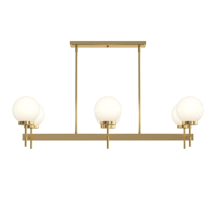 Progress Lighting - P400471-191 - Six Light Linear Chandelier - Rigsby - Brushed Gold