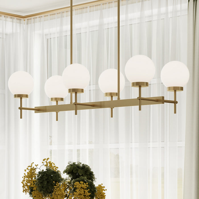 Progress Lighting - P400471-191 - Six Light Linear Chandelier - Rigsby - Brushed Gold