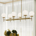 Progress Lighting - P400471-191 - Six Light Linear Chandelier - Rigsby - Brushed Gold