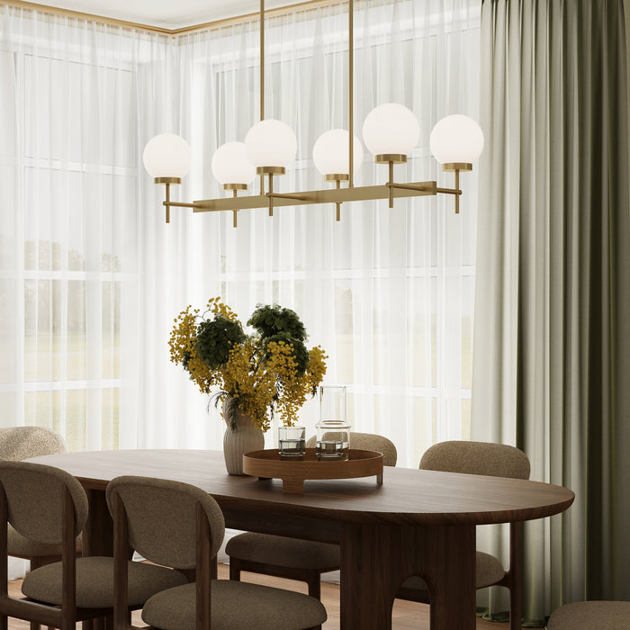 Progress Lighting - P400471-191 - Six Light Linear Chandelier - Rigsby - Brushed Gold