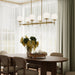 Progress Lighting - P400471-191 - Six Light Linear Chandelier - Rigsby - Brushed Gold