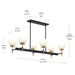 Progress Lighting - P400471-319 - Six Light Linear Chandelier - Rigsby - Matte Black and Brushed Gold
