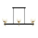 Progress Lighting - P400471-319 - Six Light Linear Chandelier - Rigsby - Matte Black and Brushed Gold