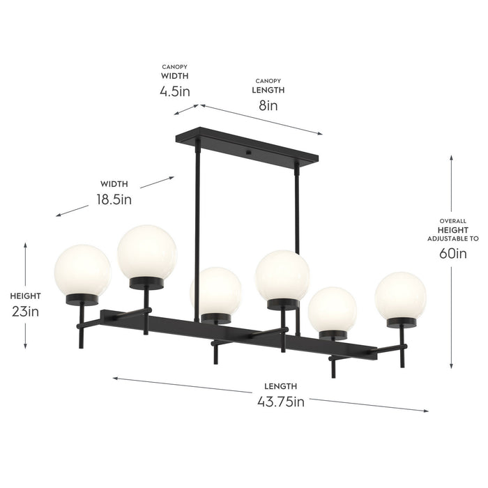 Progress Lighting - P400471-31M - Six Light Linear Chandelier - Rigsby - Matte Black