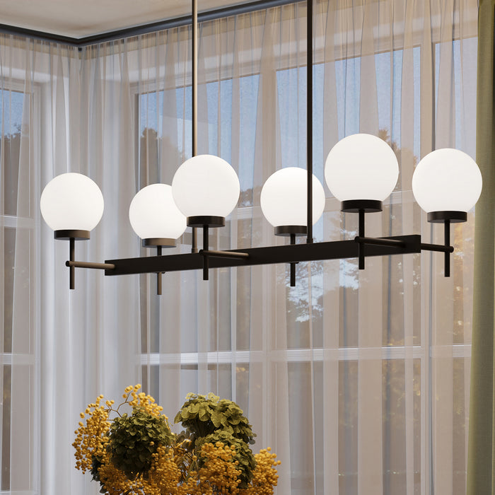 Progress Lighting - P400471-31M - Six Light Linear Chandelier - Rigsby - Matte Black