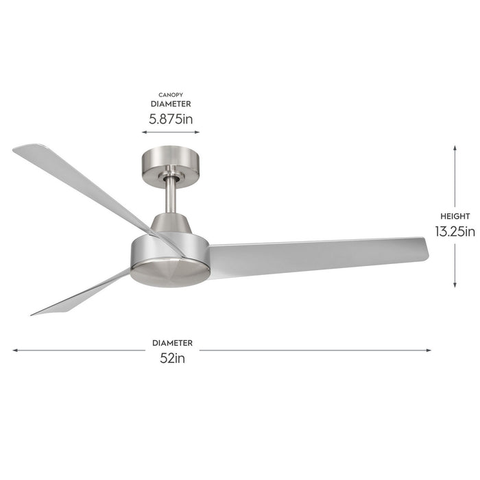 Progress Lighting - P250129-009 - 52" Ceiling Fan - Rizo - Brushed Nickel