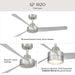Progress Lighting - P250129-009 - 52" Ceiling Fan - Rizo - Brushed Nickel