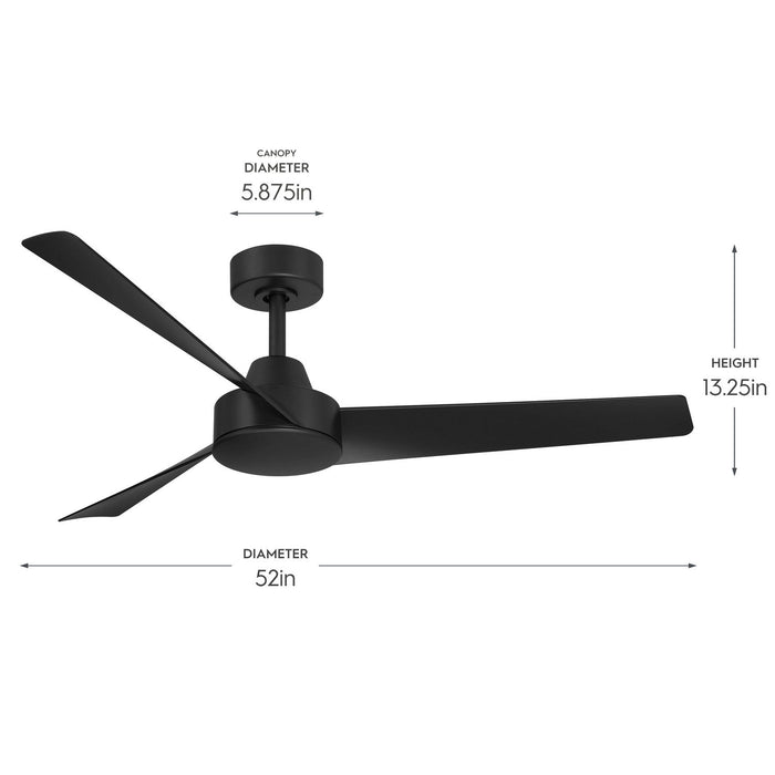 Progress Lighting - P250129-31M - 52" Ceiling Fan - Rizo - Matte Black