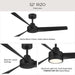 Progress Lighting - P250129-31M - 52" Ceiling Fan - Rizo - Matte Black