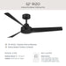 Progress Lighting - P250129-31M - 52" Ceiling Fan - Rizo - Matte Black