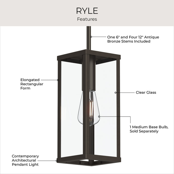 Progress Lighting - P550146-020 - One Light Outdoor Pendant - Ryle - Antique Bronze